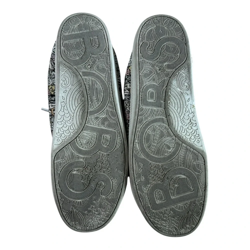 Skechers Bobs Beach Bingo Rover Cat Print Sneakers 113582 Gray Multi Womens 9